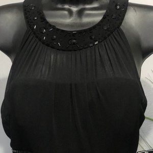 BLACK SHEER FREE FLOWING PARTY DRESS